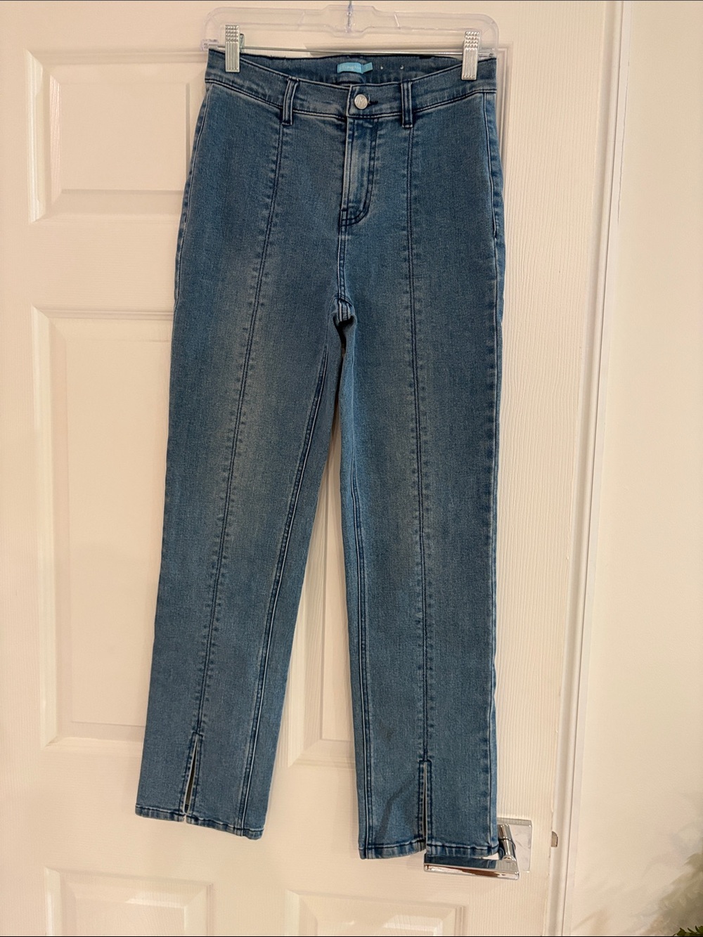 High-Rise Straight Leg J McLaughlin Jeans in Denim Blue